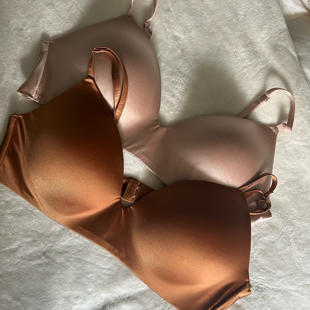 Danskin Satin Bras in Pink and Brown